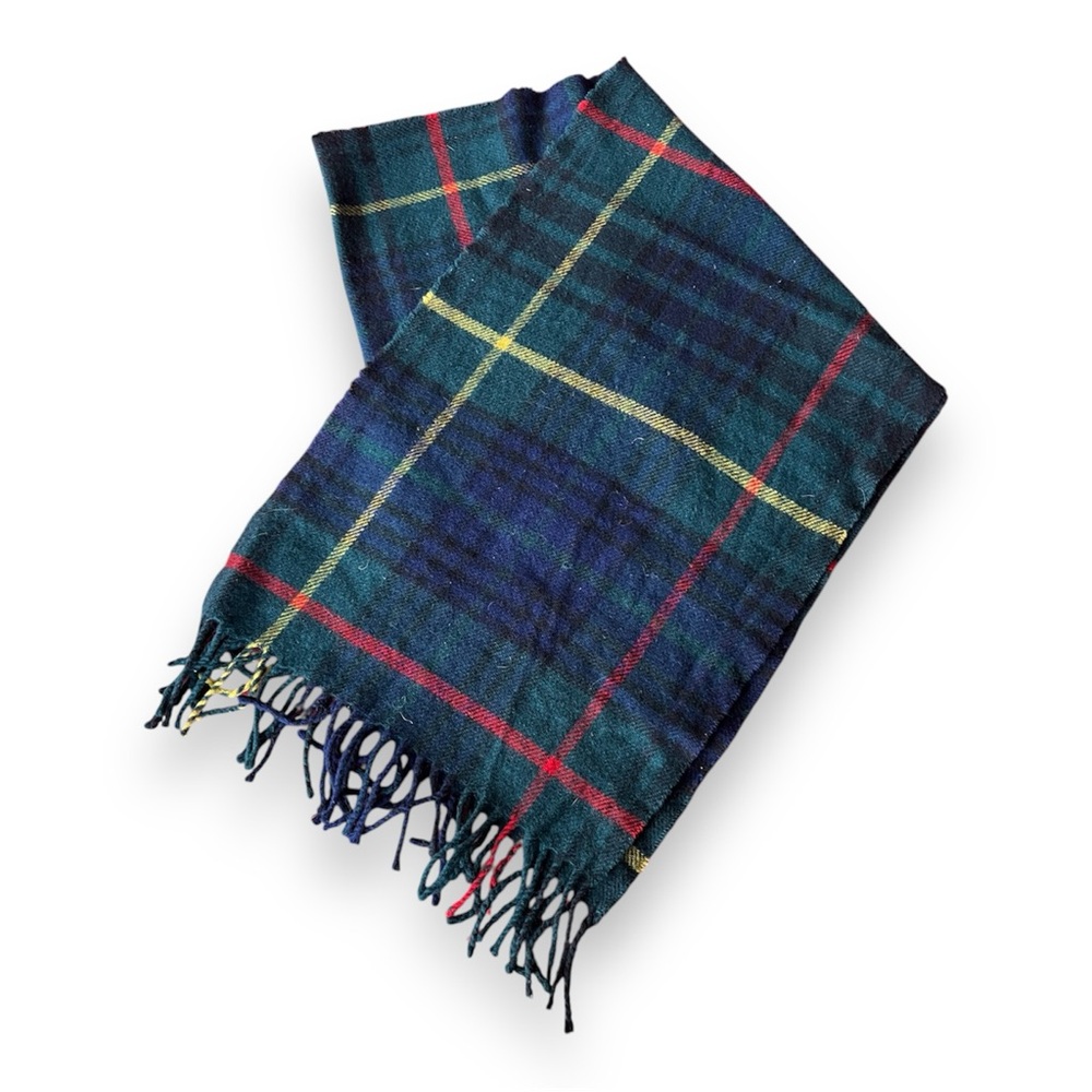 Vintage 90s Liberty 100% Wool Plaid Scarf